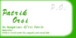 patrik orsi business card